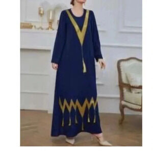 Contrast Tape Tassel Detail
Maxi Kaftan Abaya
Navy Blue / 8/10(L)